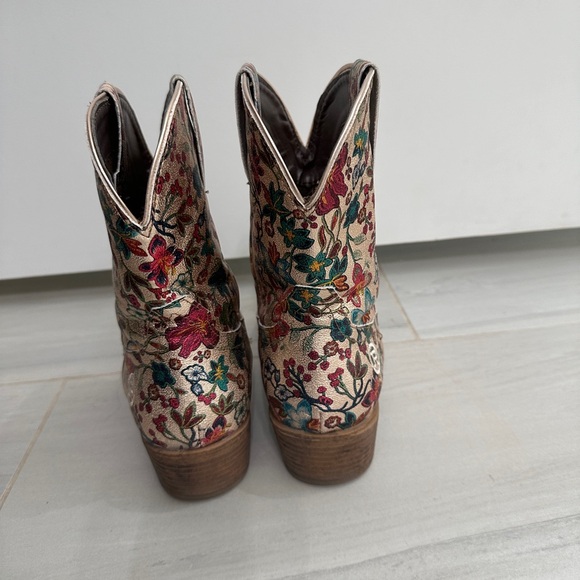 Roper Gold Floral Multi-Color Boots Size 8.5 - Picture 5 of 7